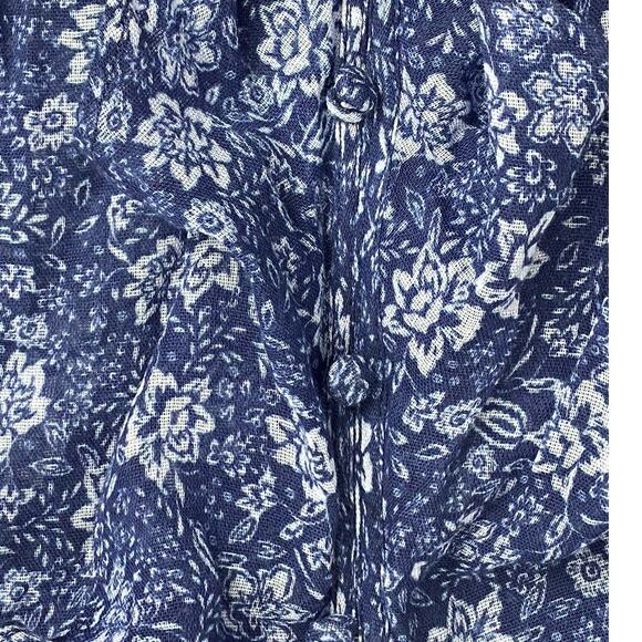 Parker Blue Floral Ruffled Cold Shoulder Blouse NEW Size Small - Picture 6 of 6